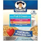 Quaker Instant Oatmeal, Fruit and Cream Variety Pack 40 Pack