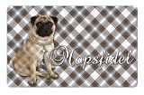 Bl�mchen & KO Fr�hst�cksbrett Mopsfidel, Melamin, Retro-Look, Neu