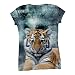 AnimalShirtsUSA-"Tiger 002" Womens Top - Ladies T-Shirt-Small