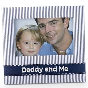 Mud Pie Baby Lil' Buddy Navy Blue Seersucker Fabric Photo Frame, The Boys