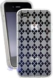 Premium TPU Flexi Argyle Gel Skin for Apple iPhone4, 4th Generation, 4th Gen Flexible See Thru Skin, Clear Checkers Plaid Print