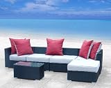 6 teilig Loungegruppe Prince schwarz Polyrattanmöbel