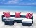 6tlg. Loungegruppe Curacao, Polyrattan schwarz