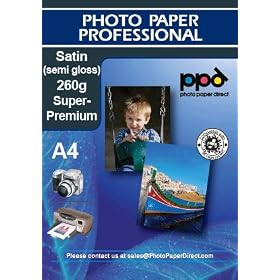 A4 Inkjet Pearl (satin)Photo Paper - Heavy Weight - 260gsm x 100 Sheets