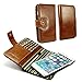 Alston Craig Genuine Vintage leather E-scape Tec wallet case cover (with RFID Blocking) for iPhone 6 Plus - Brown