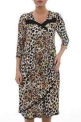 Plus Size Wrap  Animal Print Jersey/Polyester/Spandex Elbow Length Sleeves  Dress With a Bow(s)