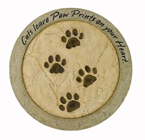 Amazon.com : Russ Berrie E73948 "Cats Leave Paw Prints on your Heart" Stepping Stone : Outdoor ...