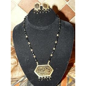 Gifts-22k Gold Plated Beaded Thewa Necklace Set Ethnic Design Set 3pc(Brand New) Free Shipping