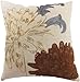 Blue Dolphin Decorative Flower Emboirdery & Applique Floral Throw Pillow Cover 18