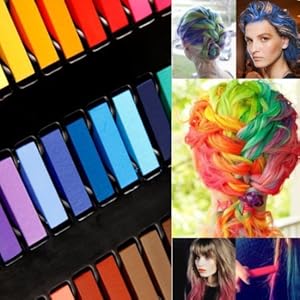 Kit de 24 Couleur Coloration Cheveux Teinture Craie Crayon Temporaire