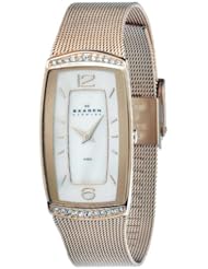 Skagen Womens 887SRR Quartz Stainless Steel Mother Of Pearl Dial Watch