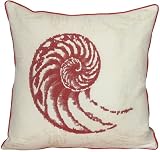 Pillow Decor - Nautilus Shell Red 20x20 Throw Pillow