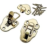 Brass Plated Classic Oblong Catches, Pair