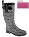 Capelli New York Small Daisy Lace Printed Ladies Tall Rubber Rain Boot