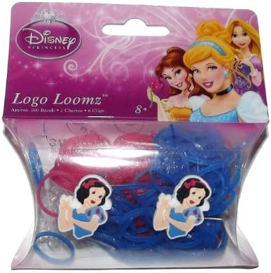 Hit Entertainment Licensed Logo Loomz Filler Loom Bands &amp; 2 Charm Pack - Disney, DC Comics &amp; More! (Disney Princesses - Snow White)