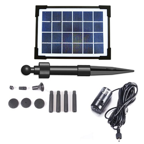 Produkt-Bild: AT-2W Solar Teichpumpe 2 Watt Hmax.: 170l/h Fontainenh&ouml;he: 0,65m f&uuml;r Gartenteich oder Springbrunnen