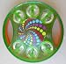 Gymboree Play & Music Tambourine - Glittery Green/Orange - 6 3/4 inches in diameter x 1 inch