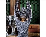 14" Dracula Dragon Sculpture Statue Table Lamp