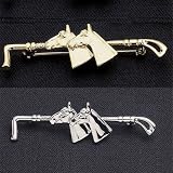 Exselle Whip with Two Horse Heads Stock Pin