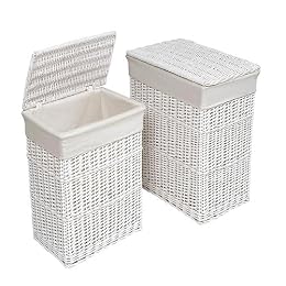 Badger Basket Two Hamper Set with Liners- White : Target
