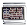 Usa Flags Italian Charm Bracelet