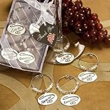 Romantic Wine Glass Charm Wedding Favor Set