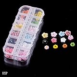 EOZY 60Pcs 3D Fleur Acrylique UV Lame Gel Nail Art Téléphone DIY Décoration