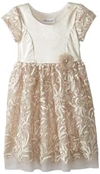 Girls Applique Floral Print Short Sleeves Princess Seams   Waistline Faux-Leather/Polyester Scoop Neck  Dress