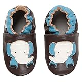 モモ ベビー 乳児/幼児用ゾウさんデザイン ソフト ソール レザーシューズ ネイビー 0-6ヶ月/米国乳児用サイズ1-2.5 M (インポート)