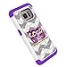 Galaxy S7 Edge Case, HLCT Rugged Shock Proof Dual-Layer Case for Samsung Galaxy S7 Edge (2016) (Owl Purple)