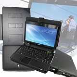IMOOVE - Etui Housse de transport Luxe en cuir noire pour Mini PC Acer Aspire One A110 / A110L / A110X / A150 / A150L / A150X Netbook/Subnotebook