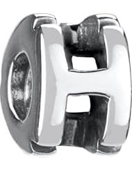 Authentic Chamilia Sterling Silver Charm "Letter H" T-34