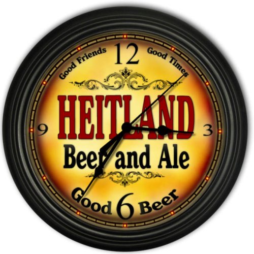 Heitland 's Beer and Ale Black Cascading Pub Style Wall Clock