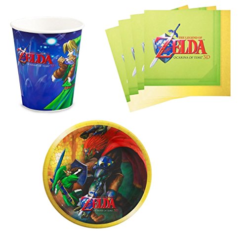 The Legend of Zelda Birthday Party Supplies Set Plates Napkins Cups Kit for 16