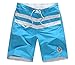 MR. R Men's Loose Beach Shorts White Stripe Swim Trunks