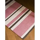 Rug - Pink Stripe Hooked Wool (2x3')