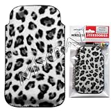 High Quality Black and White Leopard Skin Animal Design Vertical Stylish Carry Case Pouch For Apple iPhone 3G