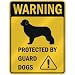 WARNING " NEWFOUNDLAND PROTECTED BY GUARD DOGS " PARKING SIGN DOG