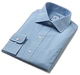 Tommy Hilfiger Men's Colby Spread Collar Men's Dress Shirt, Blue Gingham