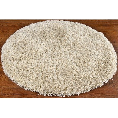 Safavieh SG240V Shag Collection Classic Handmade Ivory Shag Round Area Rug, 6-Feet Round