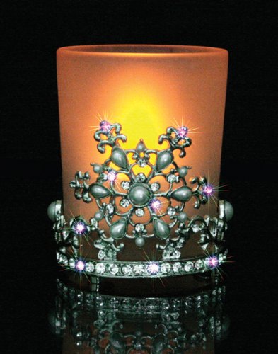 Tea Light Candle Holder - Snowflake  Jeweled 
