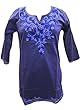 Designer Tunic Purple Embroidered Cotton Kurti Small