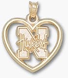 Nebraska Cornhuskers N Huskers Heart Pendant - 14KT Gold Jewelry