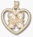 Nebraska Cornhuskers N Huskers Heart Pendant - 14KT Gold Jewelry