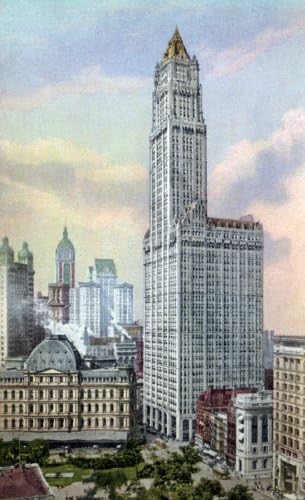 Woolworth Building, New York City. An 8x10-inch enlargement of a Vintage Postcard