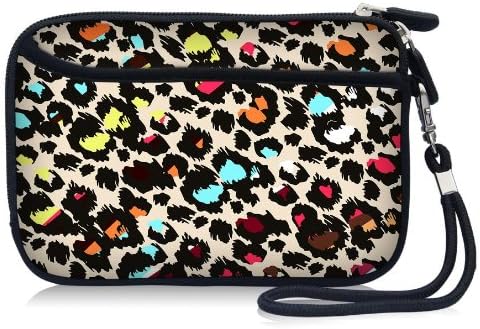 Colorful Leopard Print Waterproof Portable 2.5" Neoprene Soft Carrying Case Pouch Sleeve With External pocket for Hard Drive HDD Data cable,U disk, GPS and other Accessories
