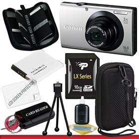 Canon PowerShot A3400 IS (Silver) 16.0 MP Digital Camera with 5x Optical Image Stabilized Zoom Package 4