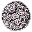 Womens Pink Rhinestone "Flower Hearts" Circular Fashion Belt Buckle