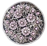 Womens Pink Rhinestone "Flower Hearts" Circular Fashion Belt Buckle