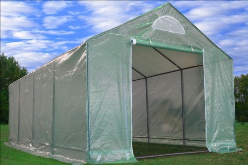 Large Heavy Duty Green House Walk in Greenhouse Hothouse 20' X 10' Triangel Top